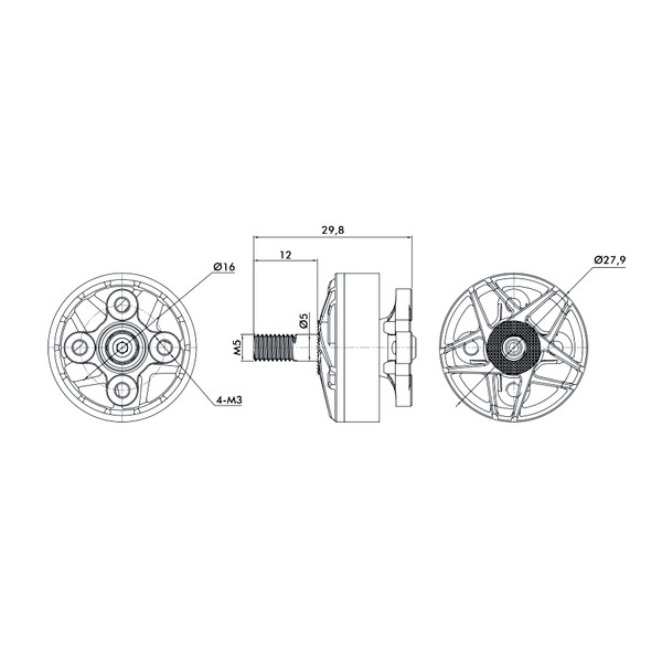 Мотор T-Motor F40 PRO IV 2306 1950KV 4-6S для коптеров (синий)