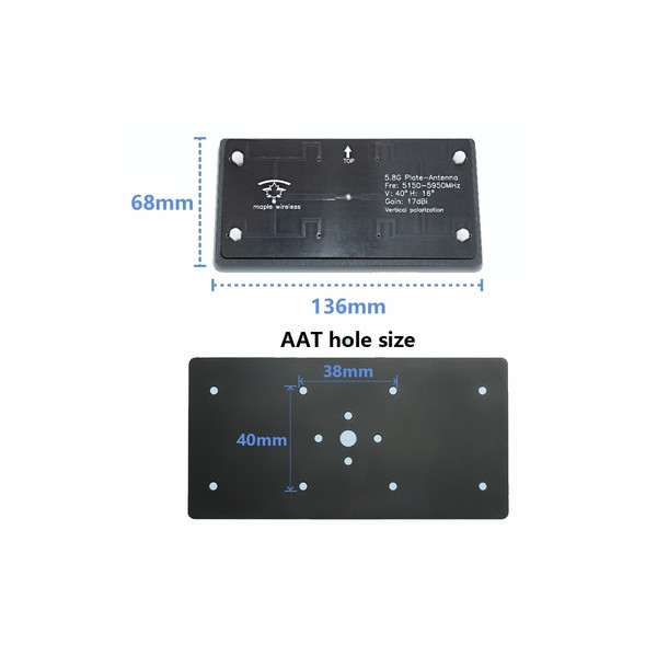 Антенна 5.5GHz Maple патч 17dB RP-SMA для трекера