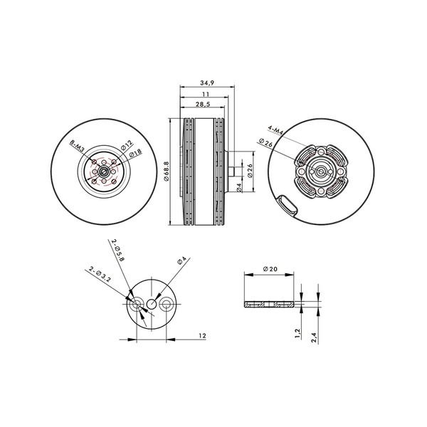 Комбо T-Motor 601-X KV170 двигун MN601-S з регулятором ALPHA 60A 12S (CW)