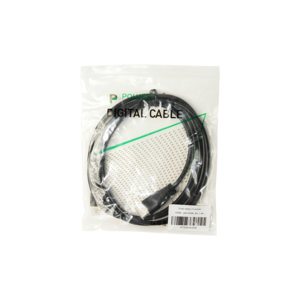 Кабель мультимедійний HDMI A до HDMI C (mini), 2,0 м Power Plant (KD00AS1273)