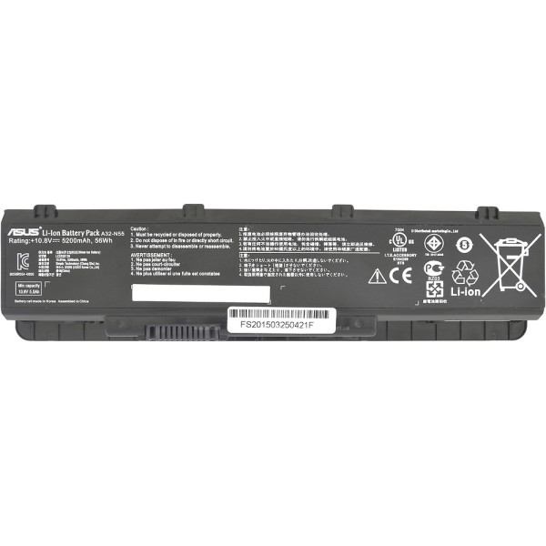 Аккумулятор для ноутбуков ASUS A32-N55 (A32-N55) 10.8V 5200mAh
