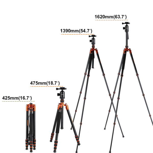 Алюминиевый штатив с моноподом K&F Concept KF-TM2534 ORANGE (KF09.026)