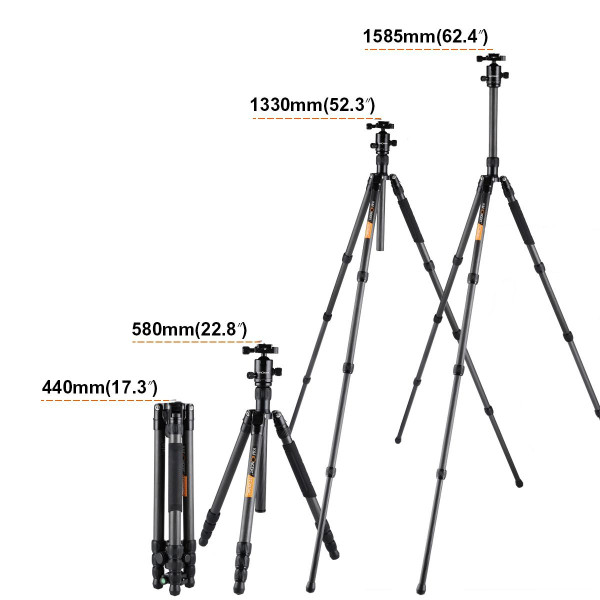 Карбоновый штатив с моноподом K&F Concept TC2834C (KF09.036)