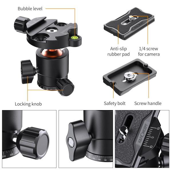 Штативная голова K&F Concept с нагрузкой 8 кг (KF-25)