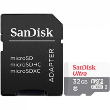 Картка пам'яті microSDHC (UHS-1) SanDisk Ultra 32 ГБ класу 10 A1 (100 МБ/с) (адаптер SD)