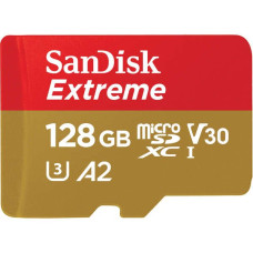 Карта пам'яті microSDXC (UHS-1 U3) SanDisk Extreme для мобільних ігор A2 128 ГБ класу 10 V30 (R190 МБ/с, W90 МБ/с)