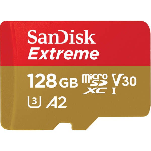 Карта пам'яті microSDXC (UHS-1 U3) SanDisk Extreme для мобільних ігор A2 128 ГБ класу 10 V30 (R190 МБ/с, W90 МБ/с)