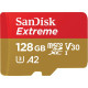 Карта пам'яті microSDXC (UHS-1 U3) SanDisk Extreme для мобільних ігор A2 128 ГБ класу 10 V30 (R190 МБ/с, W90 МБ/с)
