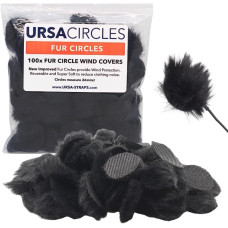 Меховые ветрозащитные кружки для петличного микрофона URSA Straps Fur Circles, 100 шт., черные (U-FC-100-BLK)