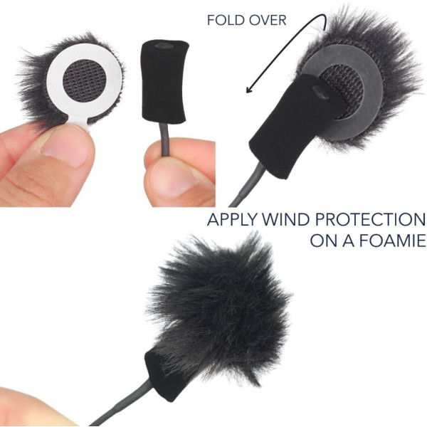 Меховые ветрозащитные кружки для петличного микрофона URSA Straps Fur Circles, 100 шт., черные (U-FC-100-BLK)