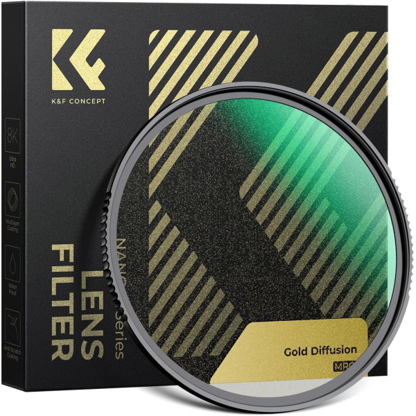 Светофильтр K&F Concept Gold Diffusion 1/4 82 мм Nano-Xcel для кинематографического теплого свечения (KF01.3223V2)