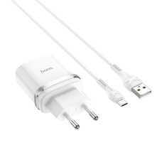 Сетевое зарядное устройство с кабелем HOCO C12Q Smart QC3.0 charger set (Micro) 18W White