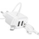 Сетевое зарядное устройство с кабелем BOROFONE BAS41A Potential dual-port charger set(Micro) White