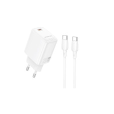 Сетевое зарядное устройство с кабелем BOROFONE BN26 Fuente single-port PD20W charger set (C to C) (EU) White