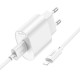 Сетевое зарядное устройство с кабелем HOCO C109A(10.5W) Fighter single port charger set(iP) White