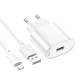 Сетевое зарядное устройство с кабелем HOCO C109A(10.5W) Fighter single port charger set(iP) White