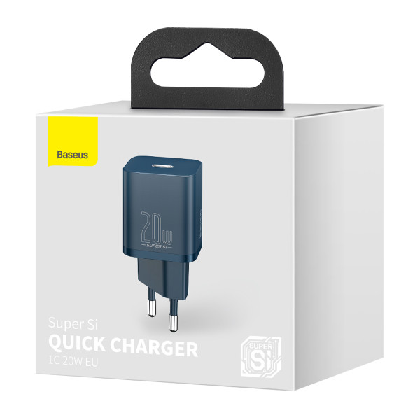 Мережевий зарядний пристрій Baseus Super Si Quick Charger 1C 20W ЄС-синій
