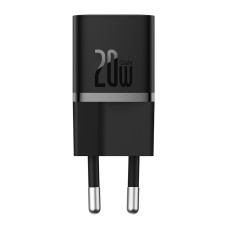 Сетевое зарядное устройство с кабелем Baseus GaN5 Fast Charger(mini) 1C 20W EU Cluster Black(With: Fast Charging Data Cable Type-C)