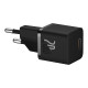 Мережевий зарядний пристрій з кабелем Baseus GaN5 Fast Charger(mini) 1C 20W ЄС Cluster чорний(З: кабелем швидкої зарядки Type-C)