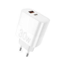 Сетевое зарядное устройство WUW-C208 30W PD USB-C + USB QC3.0 18W white