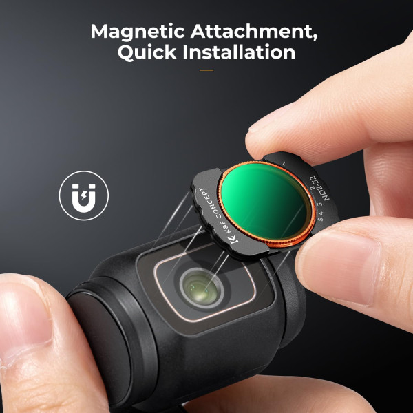 Комплект магнитных светофильтров K&F Concept для DJI Osmo Pocket 3 CPL + Black Mist 1/4 + ND2-32 Multi-Coated (SKU.2148)