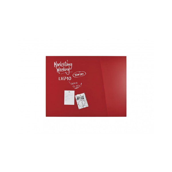 Доска стеклянная магнитно-маркерная 1200x900 красная Magnetoplan Glassboard-Red (13404006)