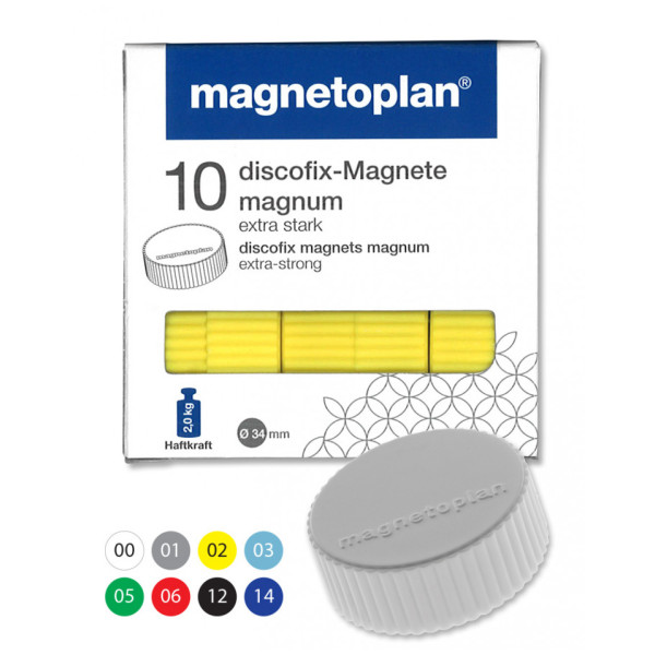 Магниты круглые 34/2 разноцветные Magnetoplan Discofix Magnum Assorted Set (1660010)