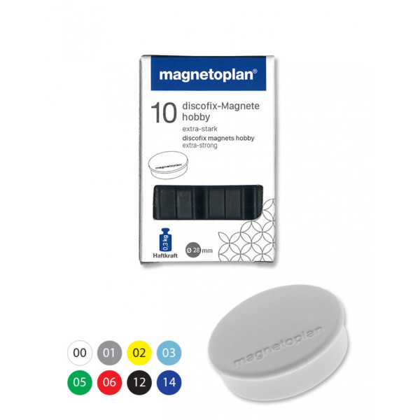 Магниты круглые 24/0.3 серые Magnetoplan Discofix Hobby Gray Set (1664501)