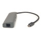 Переходник PowerPlant Type-C - 2x USB 3.0, Type-C USB 3.1, гігабітний Ethernet