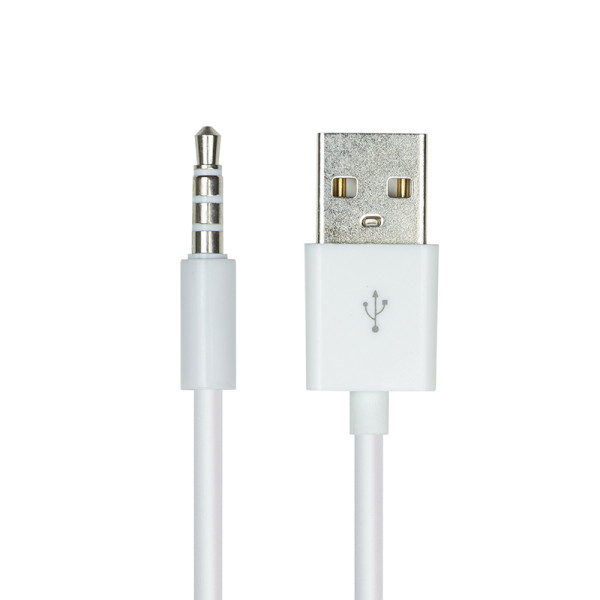 Кабель-переходник PowerPlant USB-A - 4-піновий роз'єм 3,5 мм для iPod Shuffle, 0,15 м
