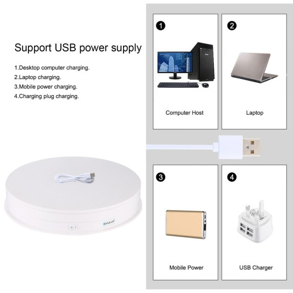 Поворотный стол для предметной съёмки Puluz PU3049W white (30см)
