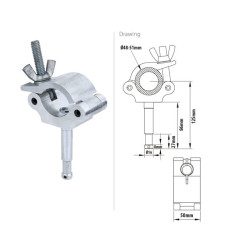 Зажим Tomas палец 16 мм KUPO KCP-836 Half Coupler w/16 mm Stud. Хомут (штифт 5/8")