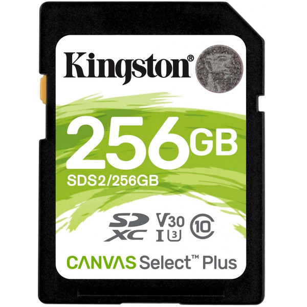 Карта пам'яті SDXC (UHS-1 U1) Kingston Canvas Select Plus 256Gb class 10 V10 (R-100MB/s)