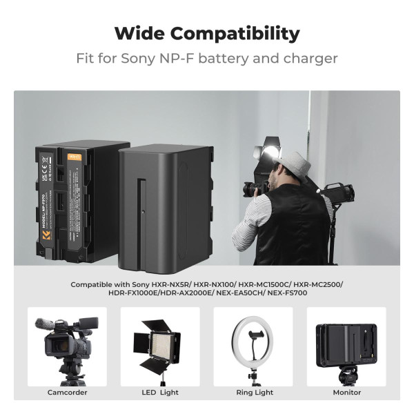 Комплект из 2 аккумуляторов NP-F970 6600мАч и зарядки K&F Concept (KF28.0047)