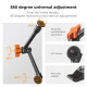 Шарнірний кронштейн K&F Concept Magic Arm 25 см з суперзатискачем 1/4" та 3/8", LED-світло, веб-камери та екшн-камер MS32 (KF31.131)