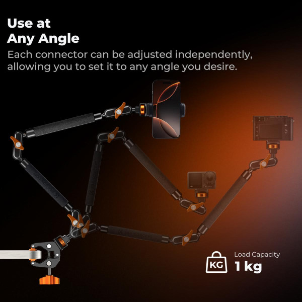 Настільне кріплення K&F Concept Magic Arm 56 см для камери, смартфона, мікрофона та LED-світла (KF31.201)