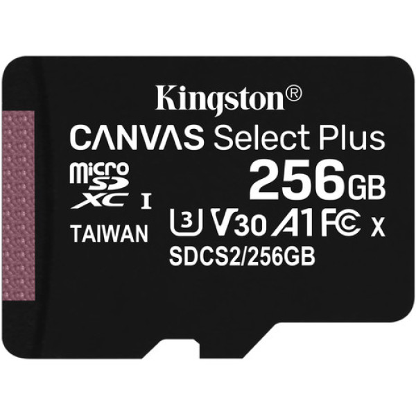 Карта пам'яті microSDXC (UHS-1) Kingston Canvas Select Plus 256Gb class 10 А1 (R-100MB/s)