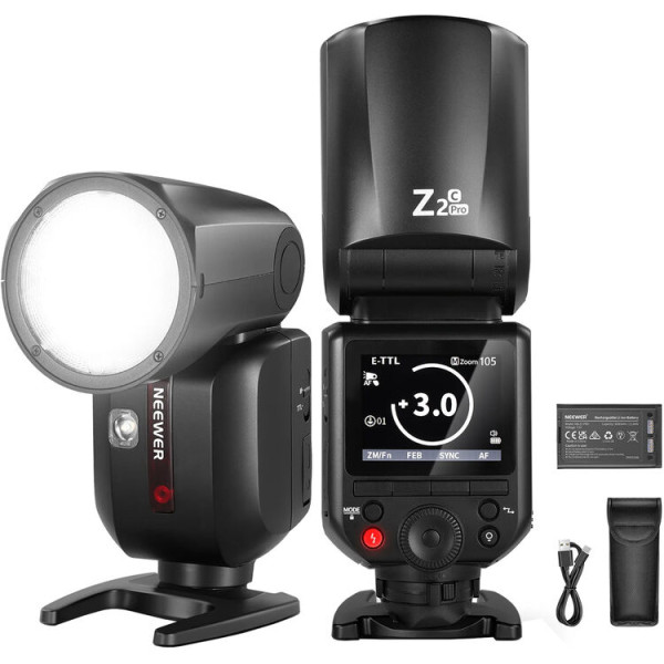 Вспышка NEEWER Z2PRO-C TTL 76 Дж с круглой головкой, АКБ 3000mAh для Canon совместим с Godox