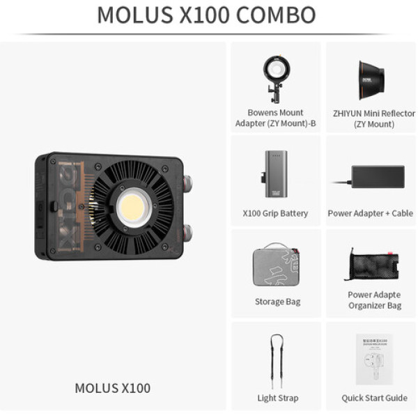 Двоколірний кишеньковий моноблок Zhiyun MOLUS X100 COB (комбінований комплект)