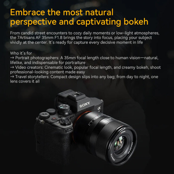 Об'єктив 7Artisans AF 35mm F1.8 для Sony E Full Frame (AF35F18B-E)