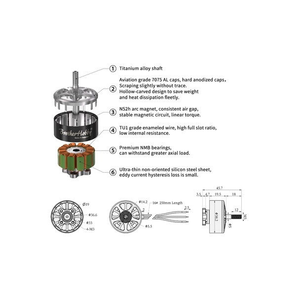 Мотор BrotherHobby Avenger V4 32.5x12 950KV