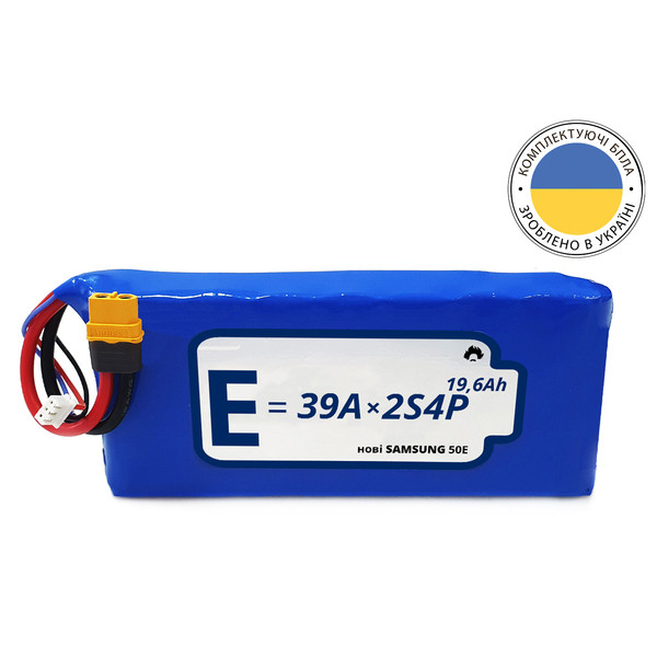 Акумуляторная батарея 2S4P Energy Life 21700-50E Li-Ion 12AWG XT60-F (001)