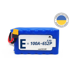 Акумуляторна батарея 6S2P Energy Life 8000 мАг EVE 21700-40P Li-Ion 12AWG XT60-F (001)