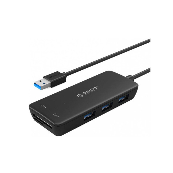 Концентратор Orico USB 3.0 3 port + RJ45 (HR01-U3-V1-BK-BP) (CA912742)