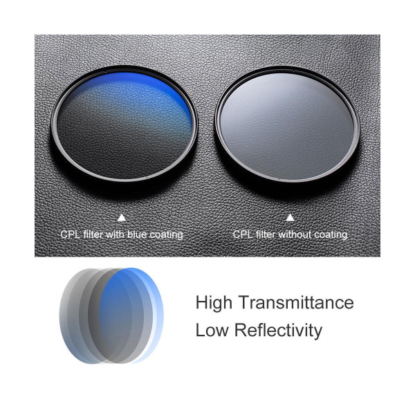 Світлофільтр K&F Concept 52mm HMC CPL Blue-Coated, Japan Optics (KF01.1435)