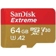 Карта пам'яті microSDXC (UHS-1 U3) SanDisk Extreme A2 64 ГБ класу 10 V30 (R170 МБ/с, W80 МБ/с)