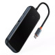 USB-хаб Baseus AcmeJoy 5-портовий адаптер USB-C HUB (Type-C до USB3.0*2+USB2.0*1+Type-C PD та дані *1+RJ45*1) темно-сірий