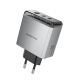 Сетевое зарядное устройство BOROFONE BN22 Lena PD65W(2C1A) charger(EU) Metal Gray