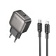 Сетевое зарядное устройство с кабелем BOROFONE BAS53A Absolute single-port PD20W charger set (C to iP) (EU) Black