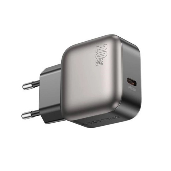 Сетевое зарядное устройство с кабелем BOROFONE BAS53A Absolute single-port PD20W charger set (C to iP) (EU) Black